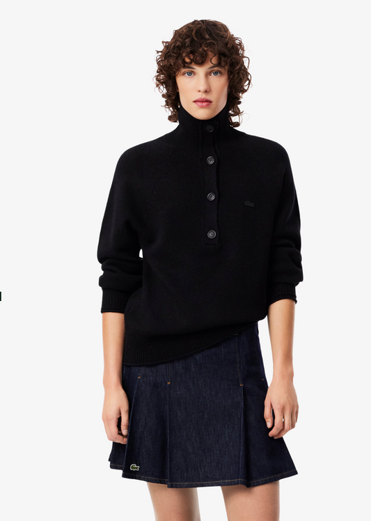 LACOSTE Maglione a collo alto in lana cardata Donna Maglieria AF4010