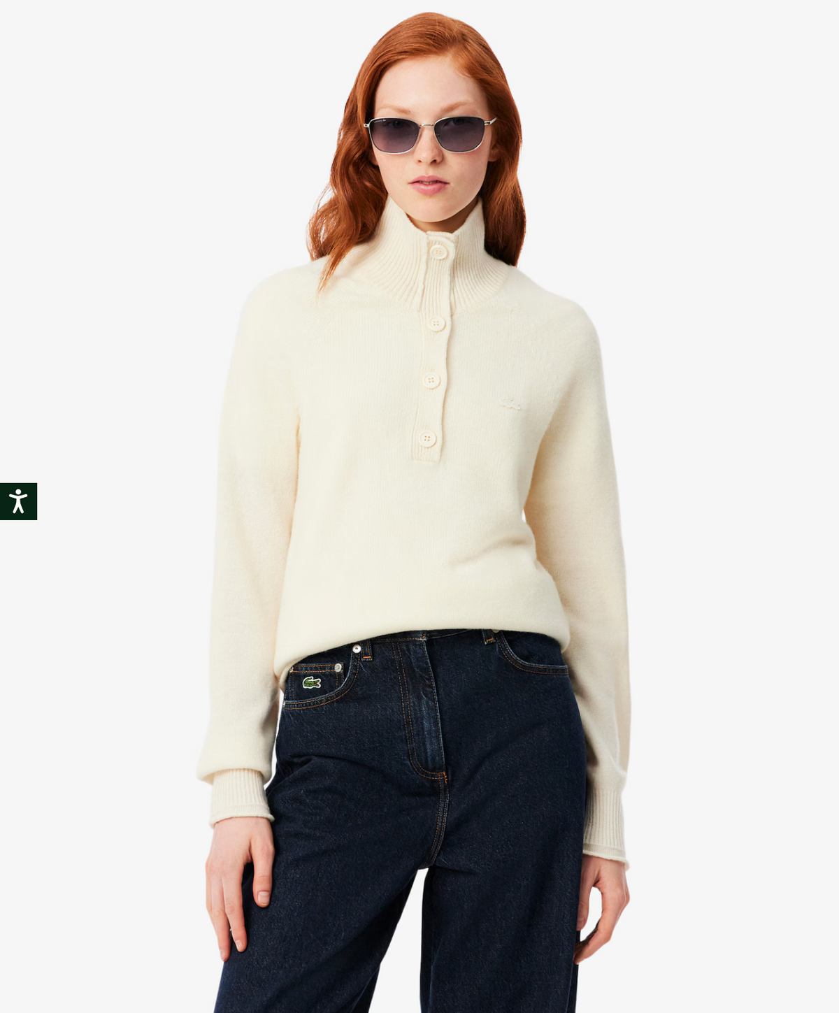 LACOSTE Maglione a collo alto in lana cardata Donna Maglieria AF4010