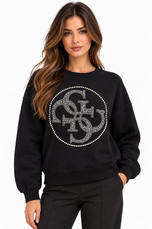 GUESS? CN 4G ROUND LOGO RHI Donna Felpe W6BQ13K6059