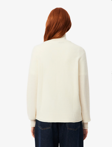 LACOSTE Maglione a collo alto in lana cardata Donna Maglieria AF4010